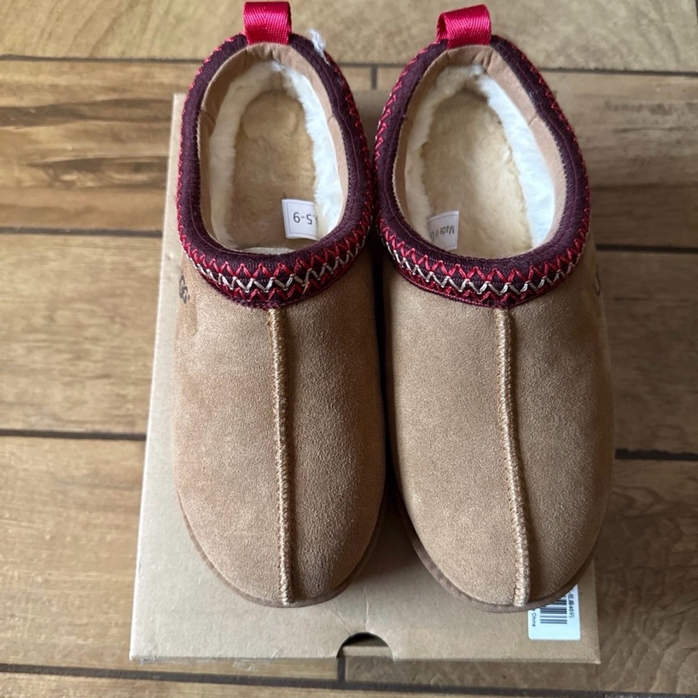 Warm Tan UGGS with Red Trim